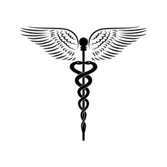 Caduceus - medicine symbol vector illustration.