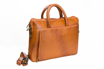 Leather bag made from high quality leather for executives. Available with clipping path