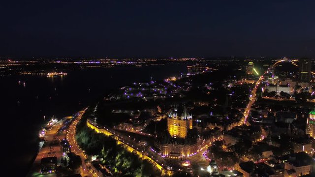 Aerial Canada Quebec City July 2017 Night 4K Inspire 2