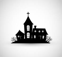 Haunted house icon vector