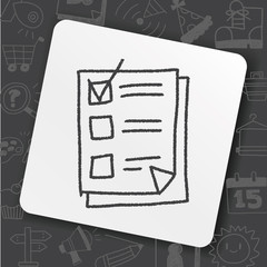 paper checking list doodle drawing