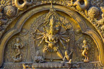 Fototapeta na wymiar Bronze sculpture in Bhaktapur Palace