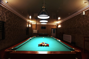 Large room with pool tables