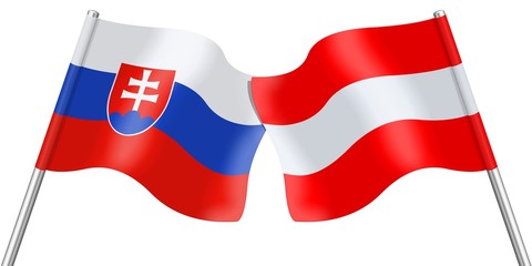 Flags. Slovakia and Austria