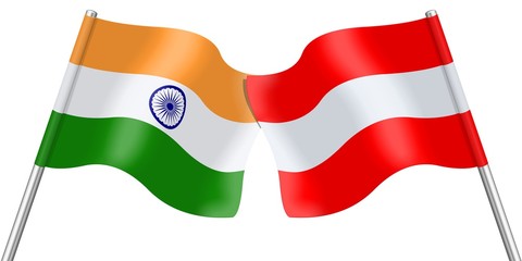 Flags. India and Austria