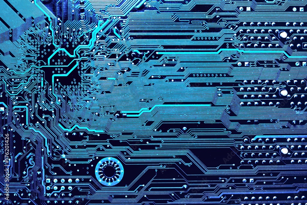 Aufkleber dark background of the silhouette of the computer motherboard for the design of the company's it sit