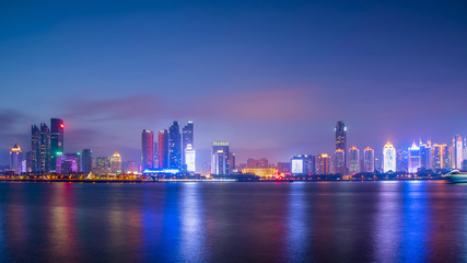 Fototapeta premium City buildings, night scenes and skyline