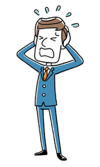 ビジネスマン：パニック、慌てる