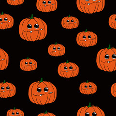 Halloween pumpkin , cartoon seamless pattern