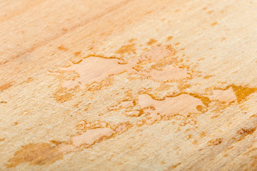 Drop of water on wooden table