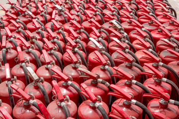 Fototapeta premium A lot of old fire extinguishers.