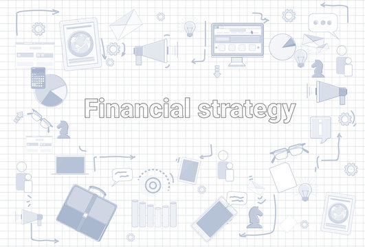 Financial Strategy Business Economic Development Plan Banner Vector Illustration