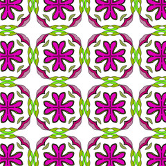 Fun colourful flower in seamless pattern for baby