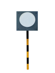 A blank  square traffic sign on white background