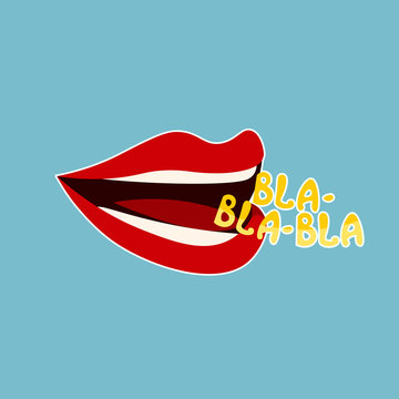 Blablabla Sticker Social Media Network Message Badges Design Vector Illustration