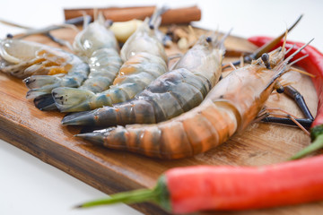Fresh prawn newly bought from fresh market ready to be cooked
