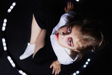 little vampire child.halloween make-up.dracula kid