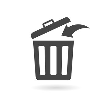 Trash bin or trash can symbol icon