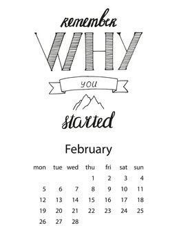 Calendar 2018 with lettering in vector