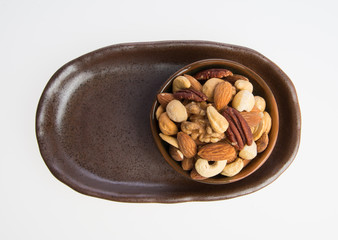 nuts or mix peanuts on a background.