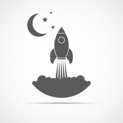 Rocket icon. Vector illustration.
