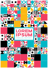 Vector colorful minimal covers procedural design. Futuristic minimalistic layout. Conceptual generative background. Journal or book cover template. eps10