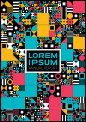 Vector colorful minimal covers procedural design. Futuristic minimalistic layout. Conceptual generative background. Journal or book cover template. eps10