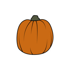 Pumpkin icon in flat style