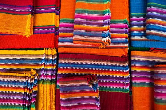 Chichicastenango, Guatemala: closeup details of mayan traditional textile pattern