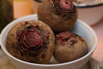 beets on the plate closeup