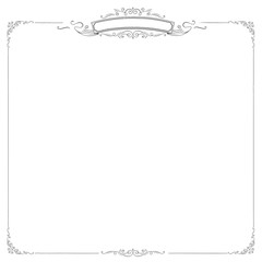 Square vector retro white background with border