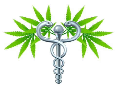 Medical Marijuana Cannabis Caduceus