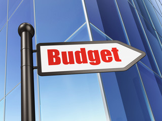 Fototapeta premium Money concept: sign Budget on Building background