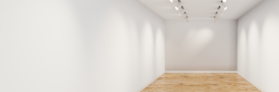 Empty museum showcase with customizable copy space. Original design and 3d rendering