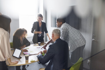 Team of architects working in office