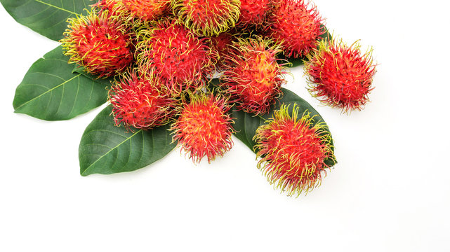 rambutan fruit on a white background.
