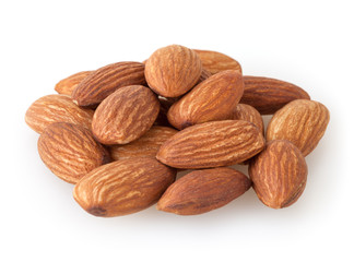 Almonds isolated on white background