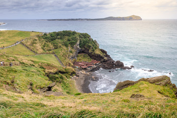 Seongsan Ilchulbong, also called Sunrise Peak and which is a World Heritage Site on October 4, 2017 in Jeju island