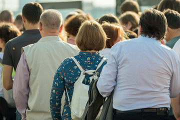 Obraz premium Crowd of people on the street. No recognizable faces