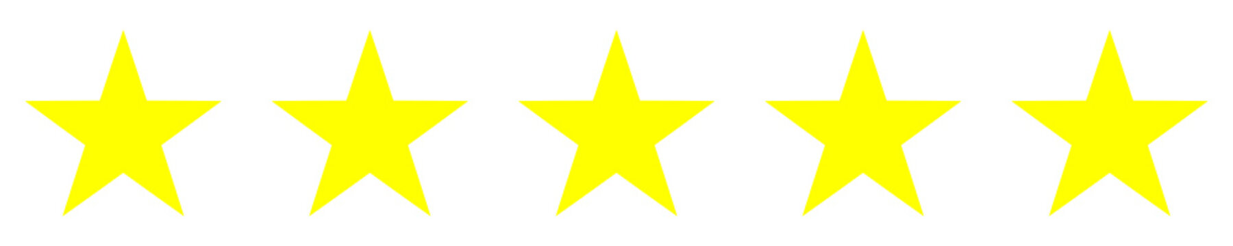 Five stars customer product rating review flat icon for apps and websites - notation sur cinq étoile pour sites web et applications