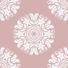 Orient vector classic purple and white pattern. Seamless abstract background with repeating elements. Orient background
