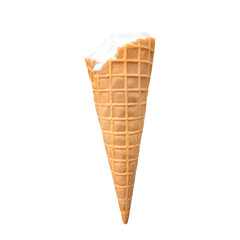Ice cream in the cone isolated on white background., This has clipping path.