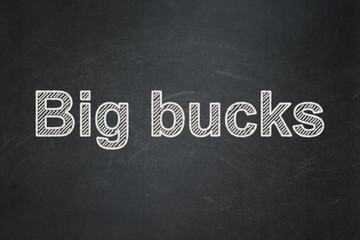 Finance concept: Big bucks on chalkboard background