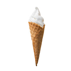 Ice cream in the cone isolated on white background., This has clipping path.