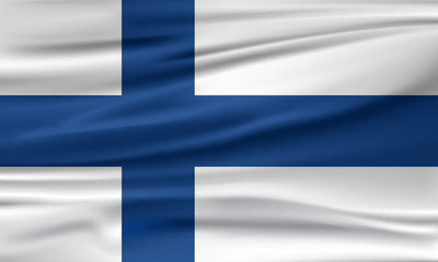 Vector flag of Finland. Vector illustration