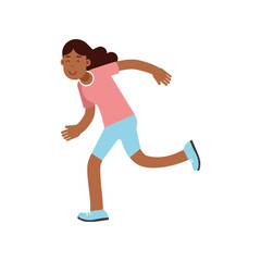 Fototapeta na wymiar Active teen girl running, active lifestyle vector Illustration