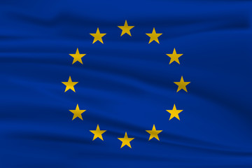 Vector flag of the European Union. Vector illustration