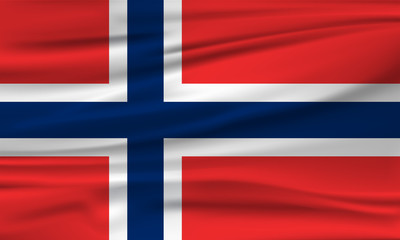 Vector flag of Norway. Vector illustration