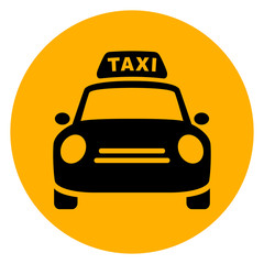 taxi circle yellow icon © Francois Poirier