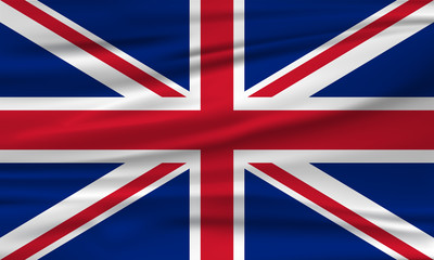 Vector flag of the United Kingdom, Great Britain. Vector illustration